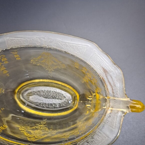 Anchor Hocking Princess Yellow Glass Creamer With Embossed Design Vintage - Picture 9 of 16